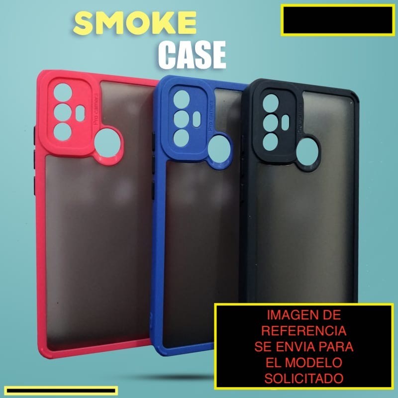 Case Zte A52 Negro Smoke Case Humo Transparente Color Funda Protector Reforzado