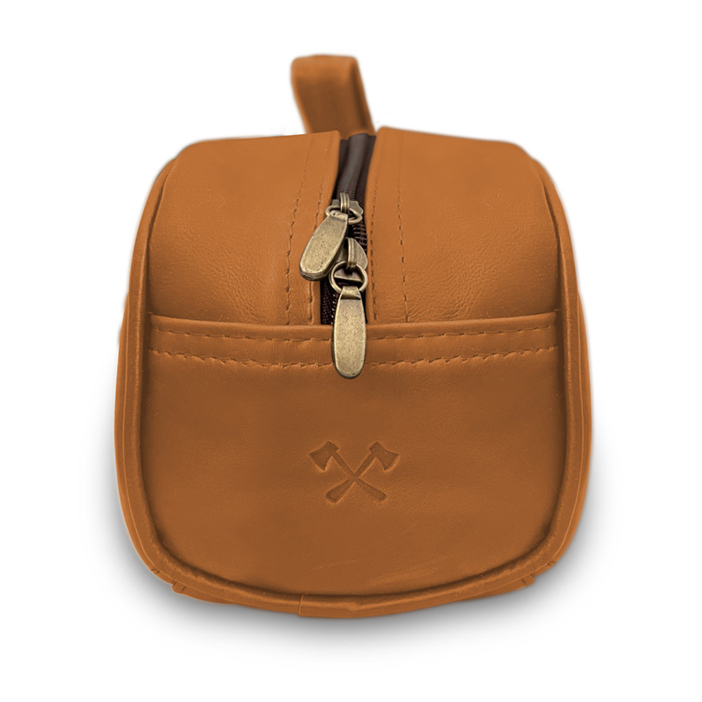Woodsman Neceser estuche de Viaje Rectangular de Piel Genuina Color Camello