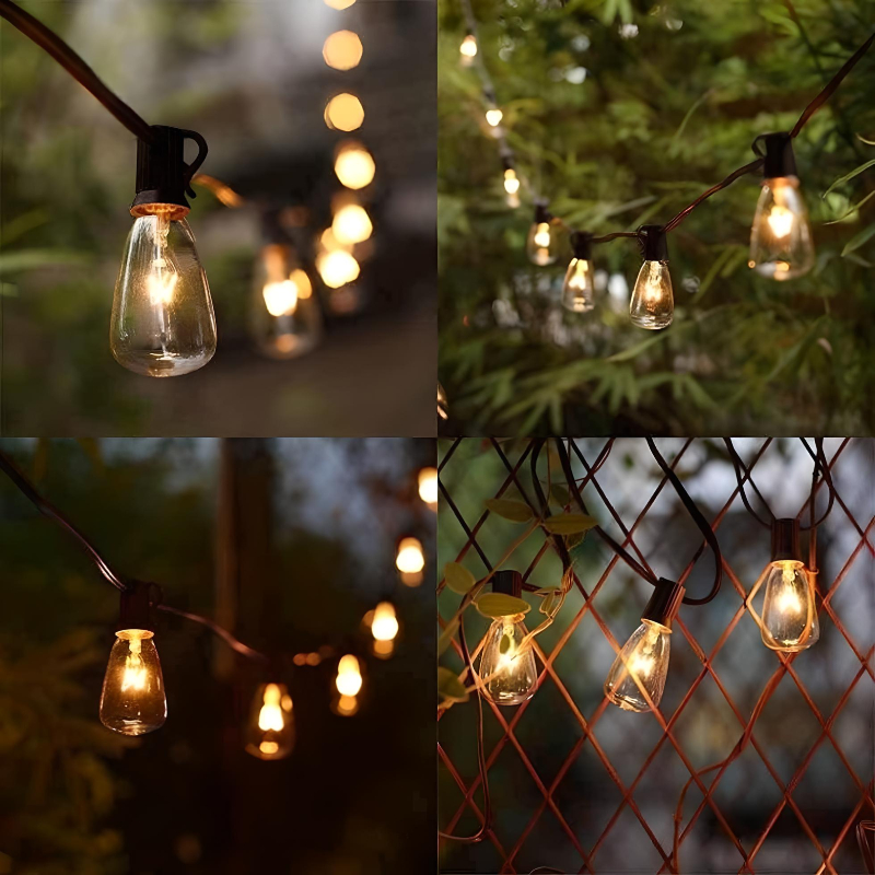 Guirnalda De Luces 25+2 St-38 Focos Exterior Vintage Jardin
