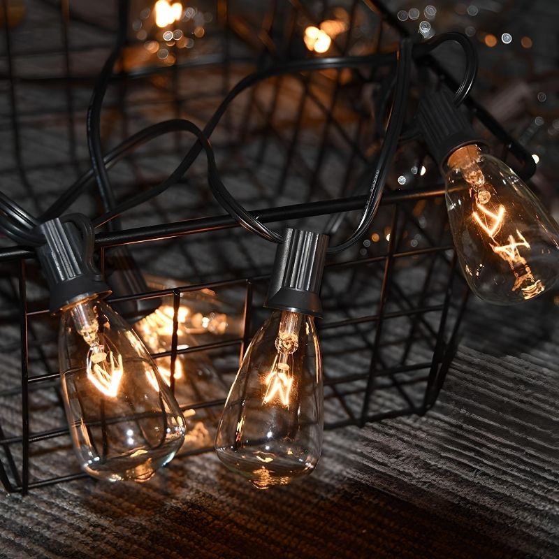 Guirnalda De Luces 25+2 St-38 Focos Exterior Vintage Jardin