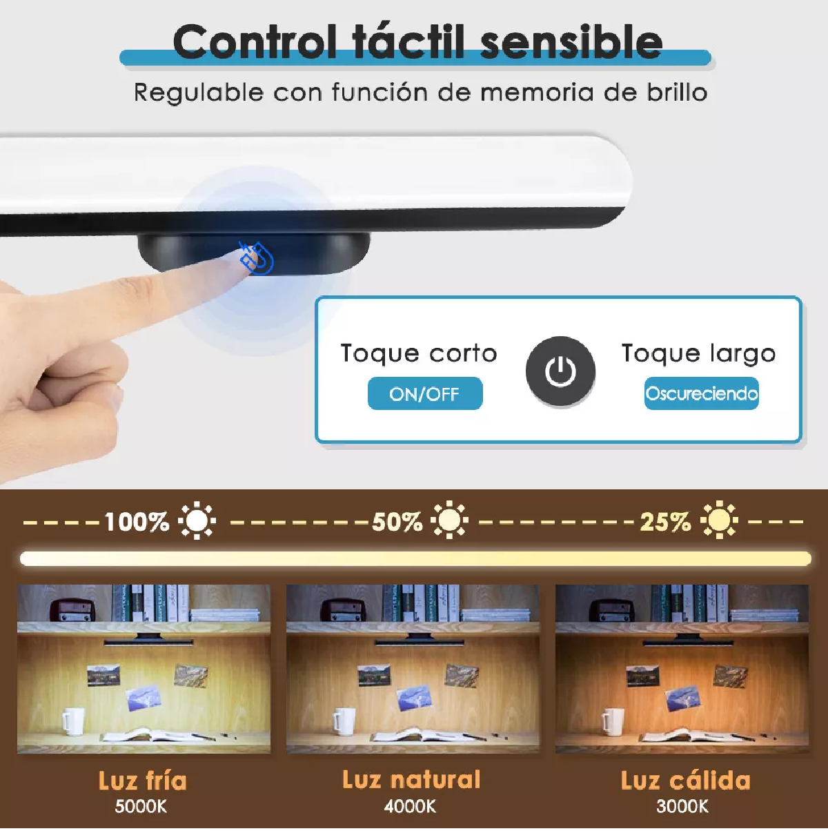 Usb Recargable Lámpara De Lectura Para Libros Portátil negro