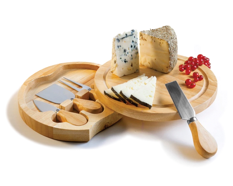 Tabla con asa giratoria para cortar queso y carnes frías