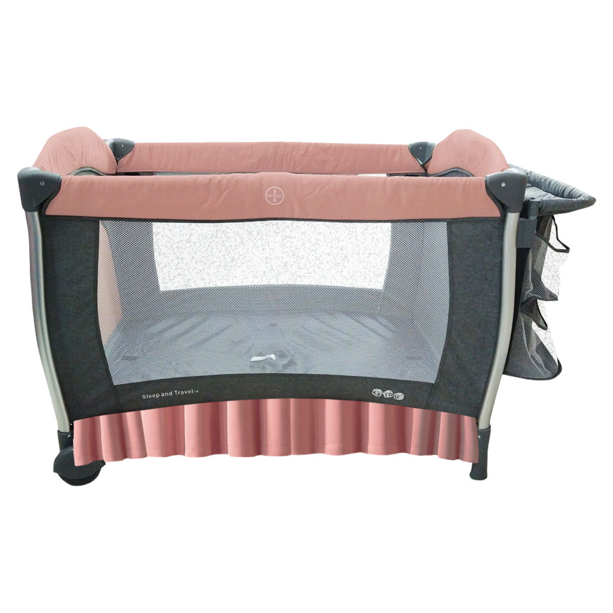 Cuna Corral AEIOU P20 Rosa Gris