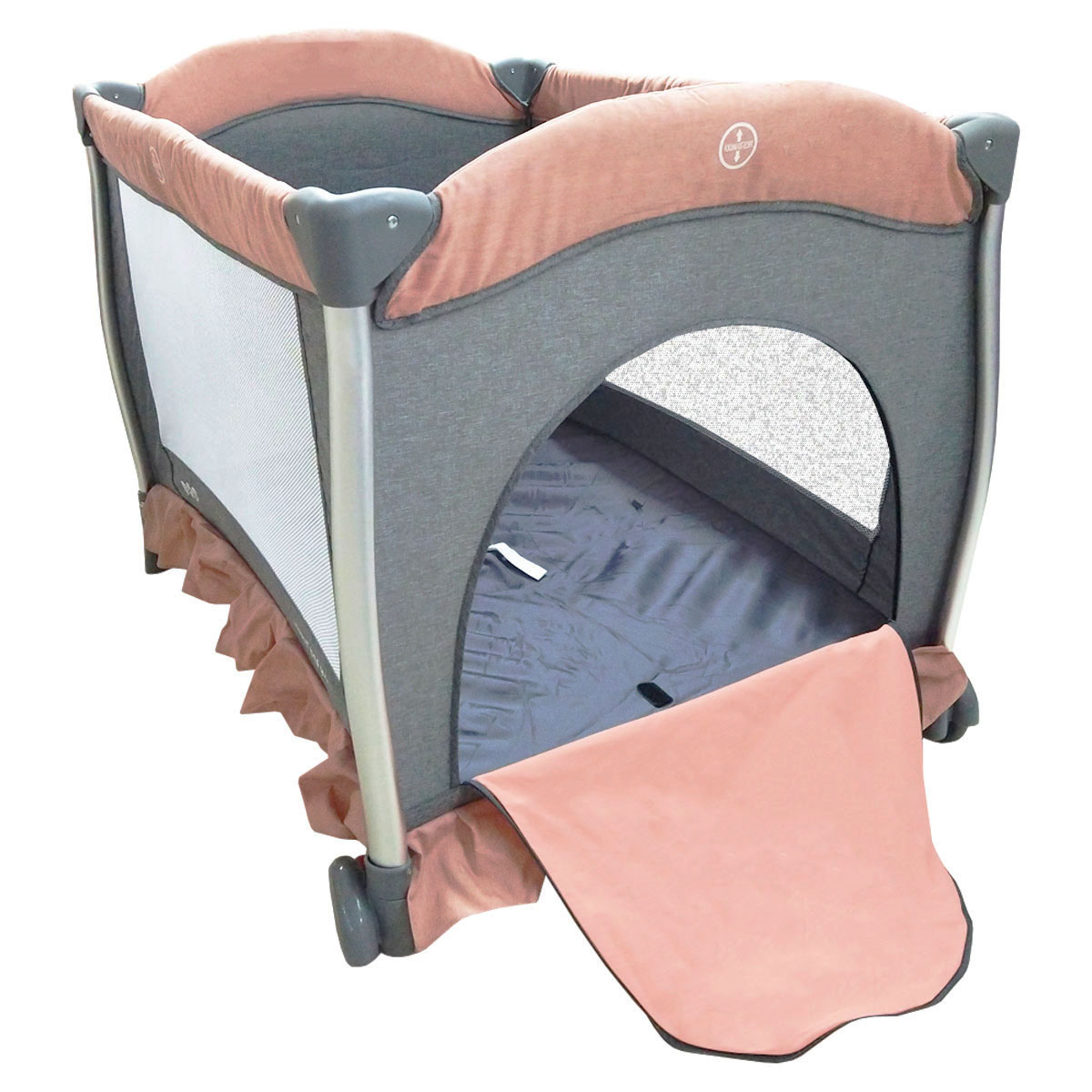 Cuna Corral AEIOU P20 Rosa Gris