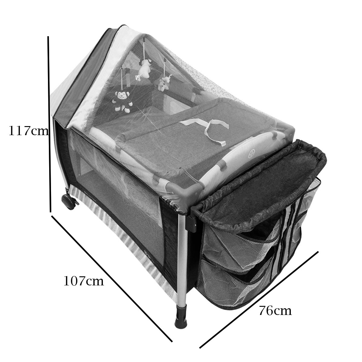 Cuna Corral AEIOU P20 Rosa Gris