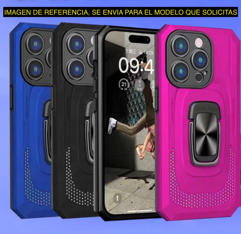 Case Oppo A17 Negro Infinite Space Funda Protector Reforzado Soporte Anillo Magnetico