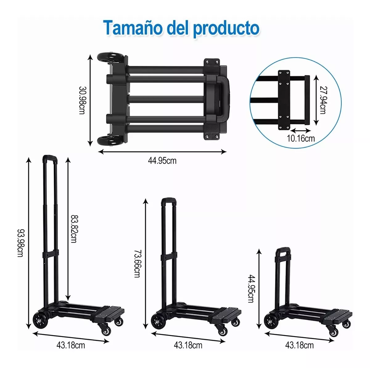 Diablo De Carga Plegable Con Extensible Capacidad 100 Kg