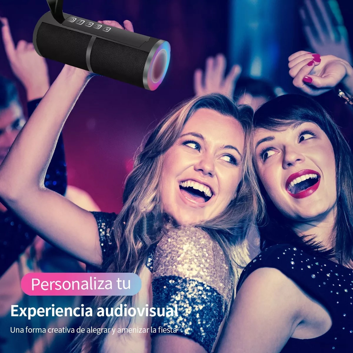 Altavoz Bluetooth Portátil Bocina Impermeable Con Luces Rgb