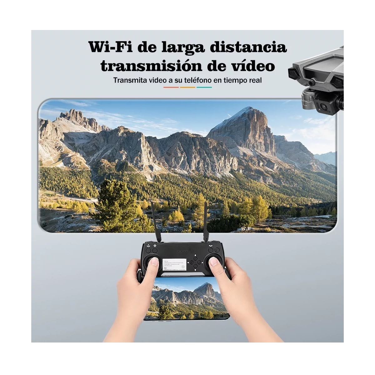 Mini Drón Con 3 Cámaras 4K HD, Plegable Con WiFi, Giro 360°, Posicionamiento Por Flujo Óptico, Zoom 50X Y Filtro De Belleza