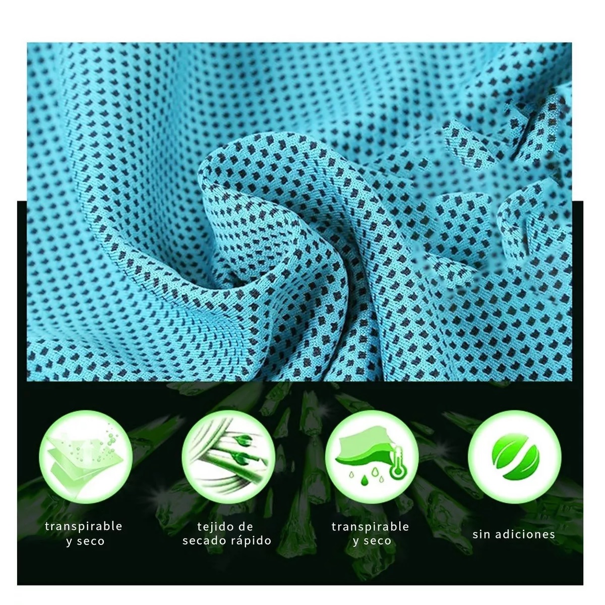 Toalla Microfibra Secado Rápido Gym Baño Viaje 3+1 Paquetes Azul Claro