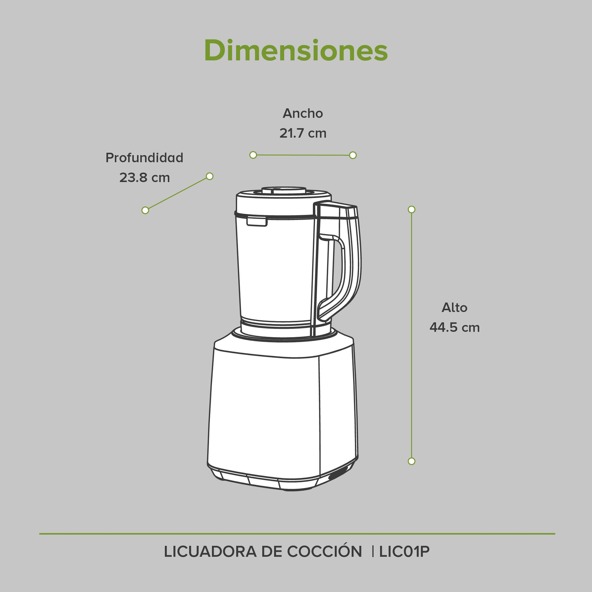 Licuadora De Cocción 1200 W Panel Touch 1.75 Litros Avera LIC01P