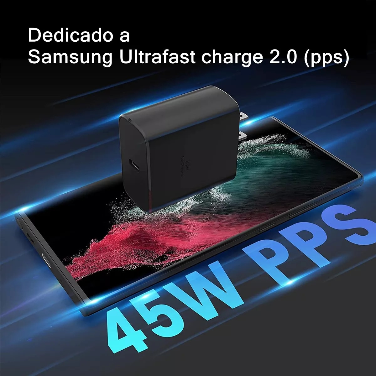 Cargador Carga Rápida Tipo C 45w Para Samsung S23 Ultra S23