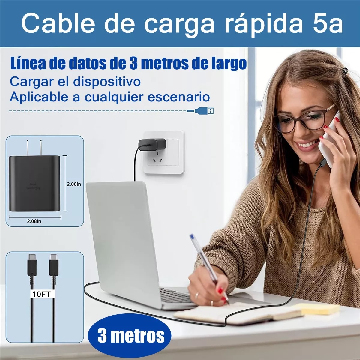 Cargador Carga Rápida Tipo C 45w Para Samsung S23 Ultra S23