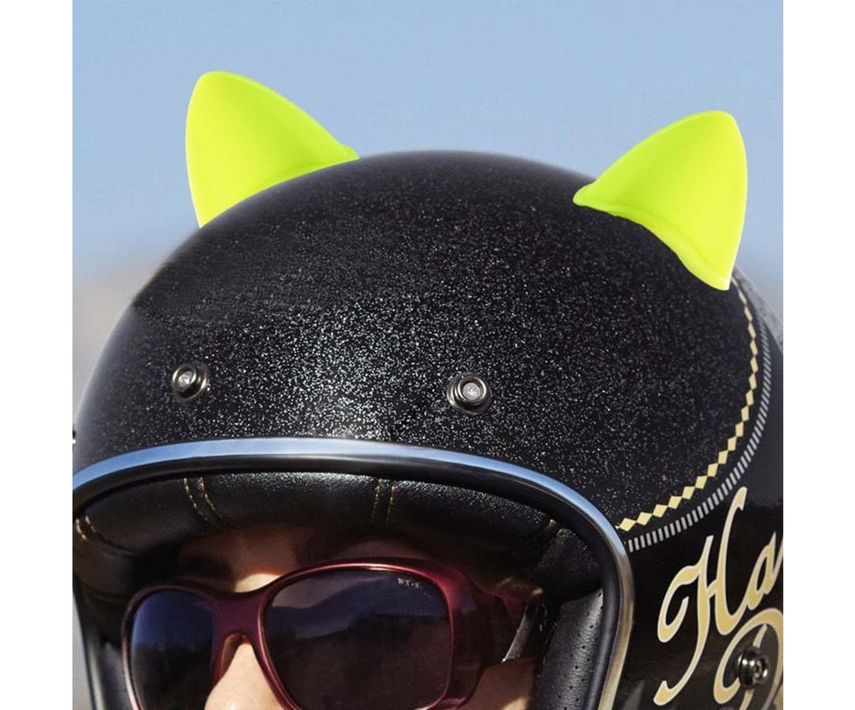 Adorno moto Decoración casco orejas gato motocicleta pegatinas accesorios  rosa 2 pz contra agua