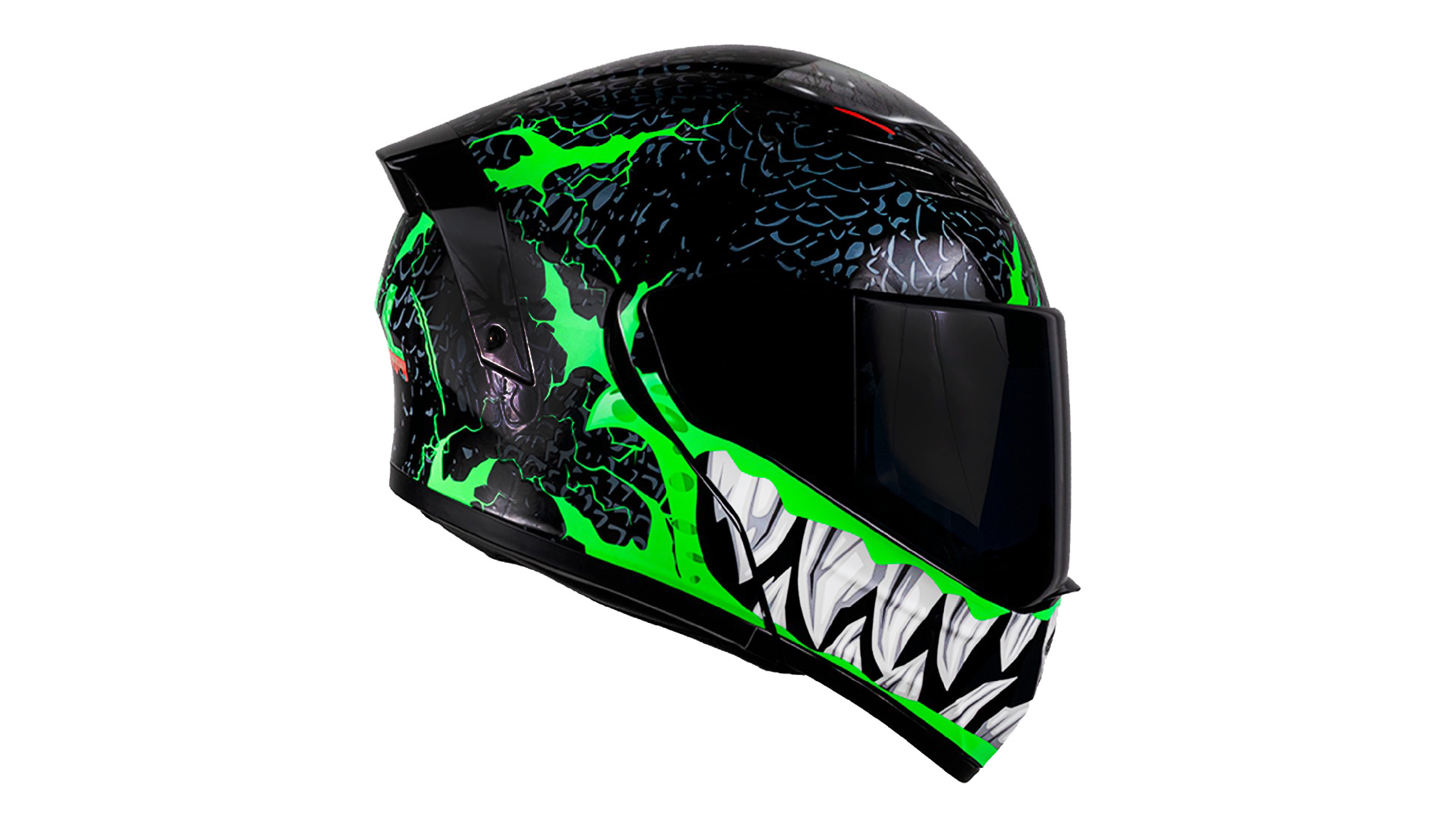 Casco kov Troll Estelar ABATIBLE Negro para Moto Brilla EN LA OBSCURIDAD Certificado Dot