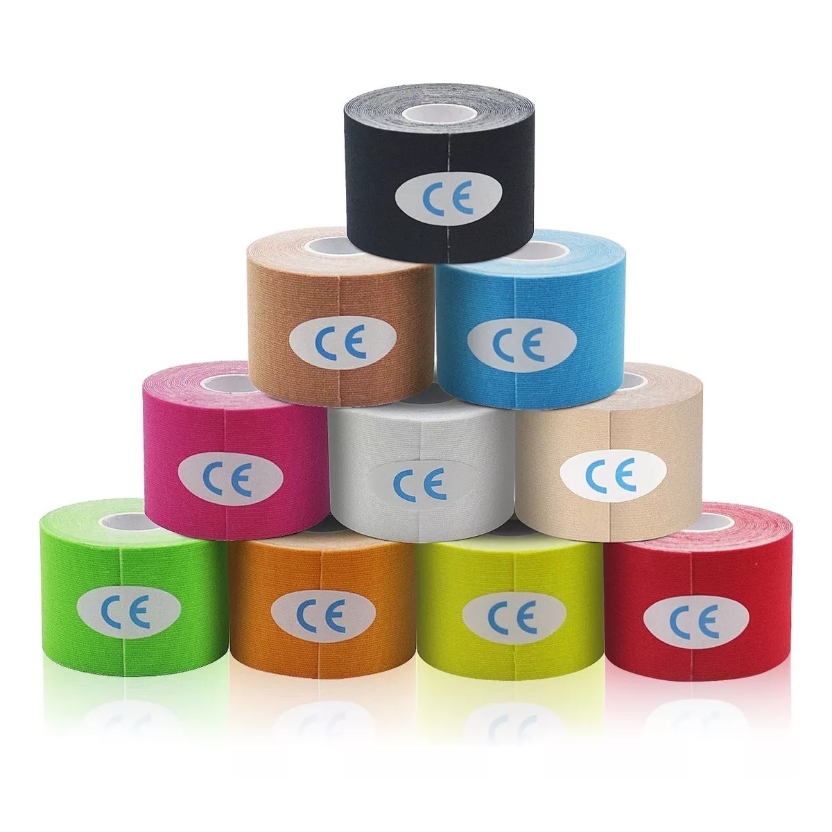 Cinta Kinesiológicas Neuromuscular De 5mx5cm (10 Piezas)