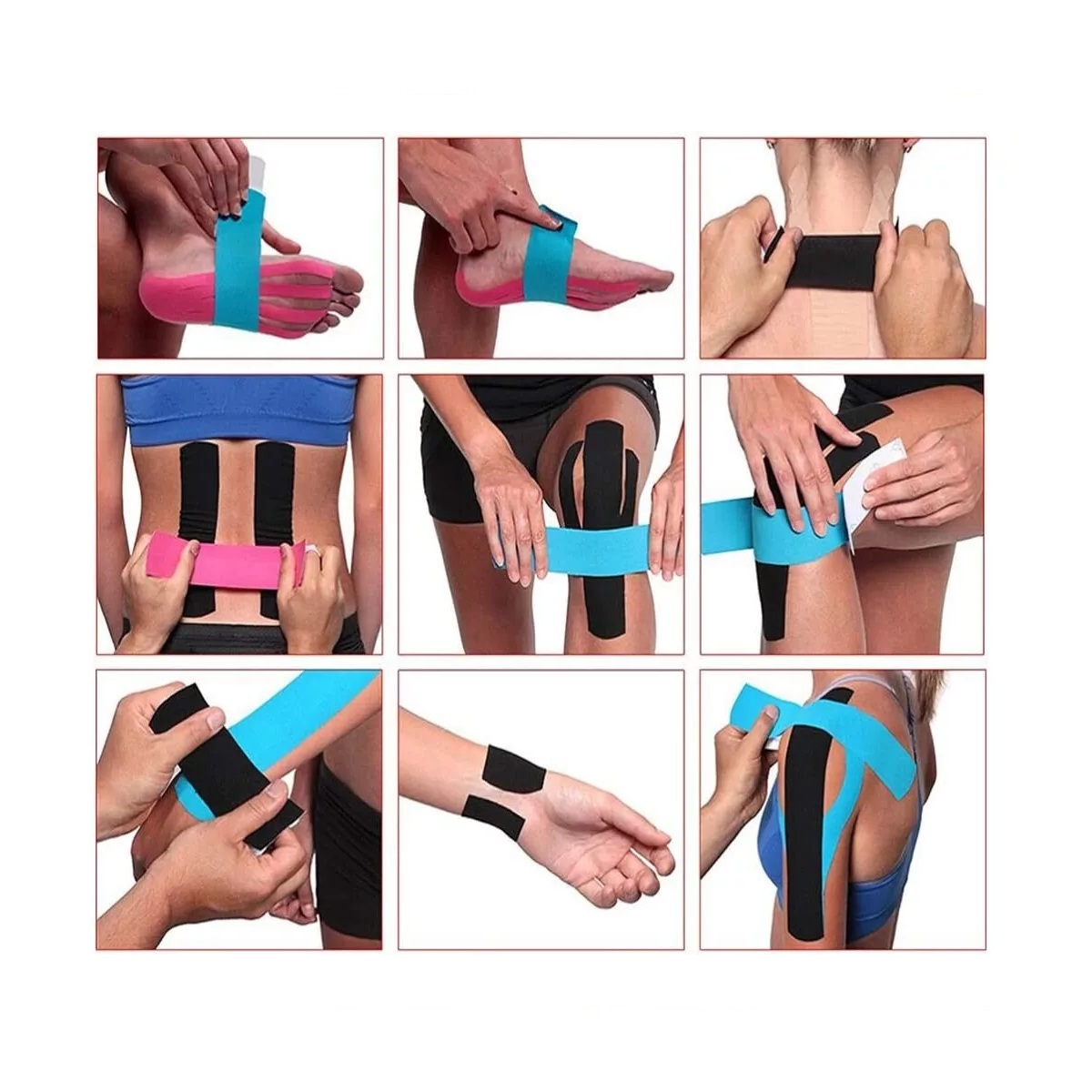 Cinta Kinesiológicas Neuromuscular De 5mx5cm (10 Piezas)