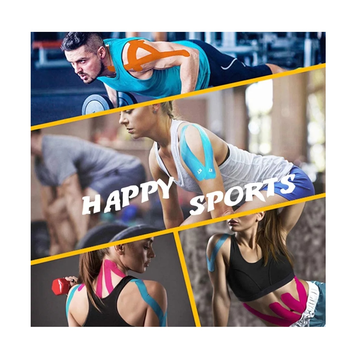 Cinta Kinesiológicas Neuromuscular De 5mx5cm (10 Piezas)