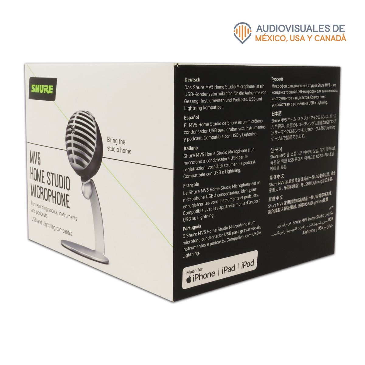 Micrófono Shure Motiv Mv5 Condensador Cardioide Negro