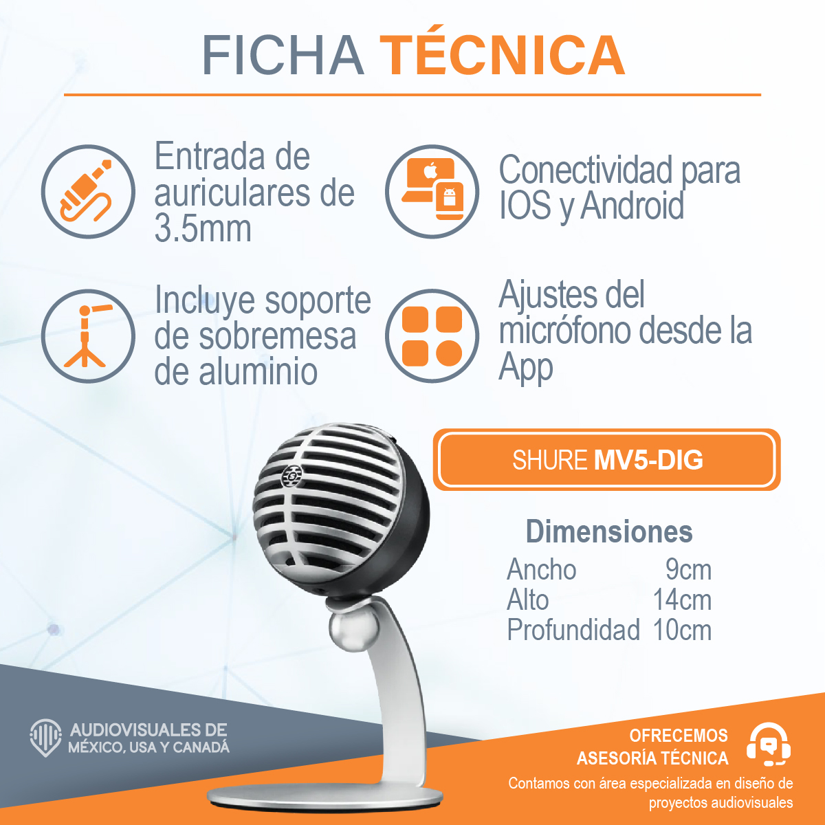 Micrófono Shure Motiv Mv5 Condensador Cardioide Negro