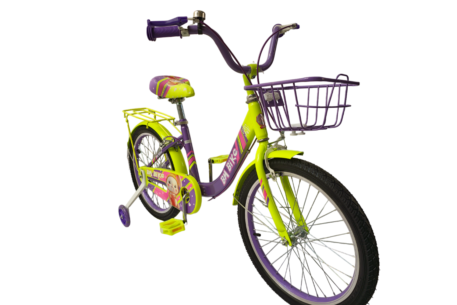 Bicicleta para Niña R-20 Morada-Verde Limon
