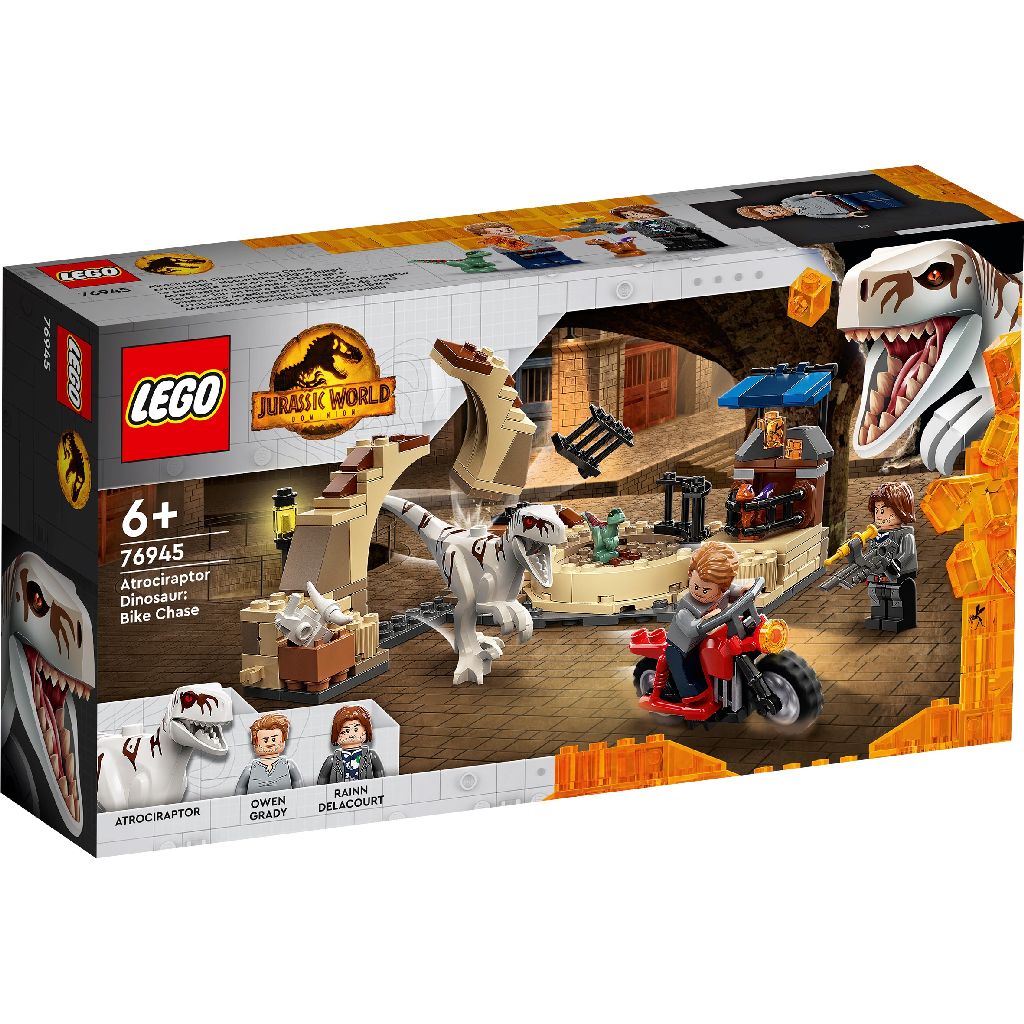 Lego Jurassic World Persecución en Moto del Dinosaurio Atrocirraptor 169pzs