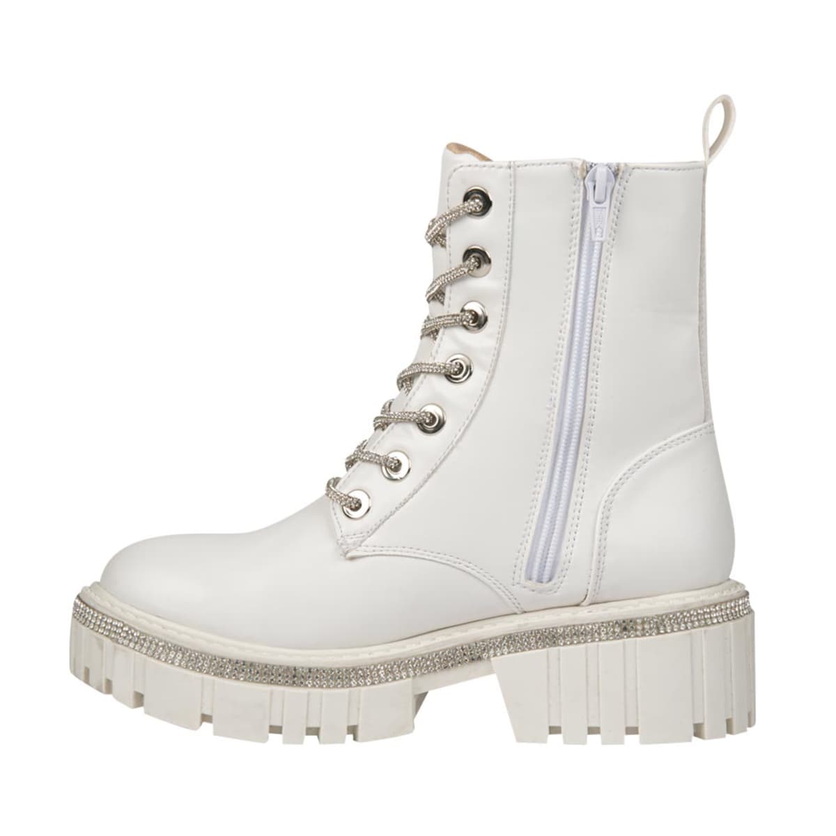 Botas militares blancas online plataforma