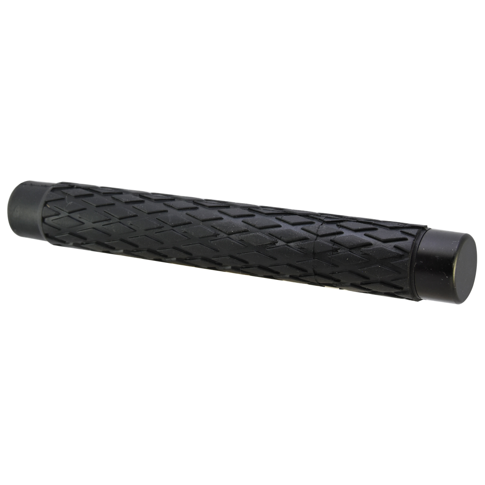 Baston de Acero 21 Pulgadas 525mm Mango forrado de hule en color negro Su mecanismo le permite con solo un impulso hacia el frente sale la barra de acero Ideal para protección personal