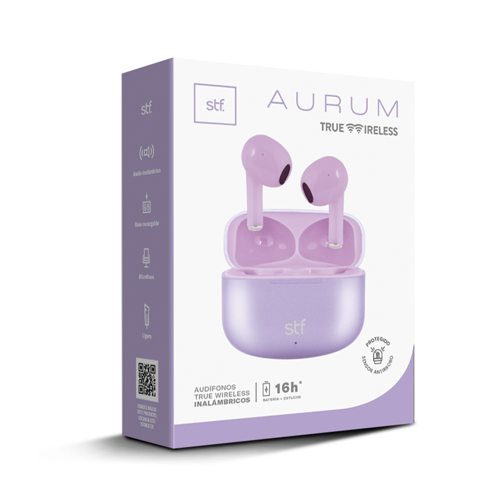 Audífonos TWS Aurum Stf  Color Morado