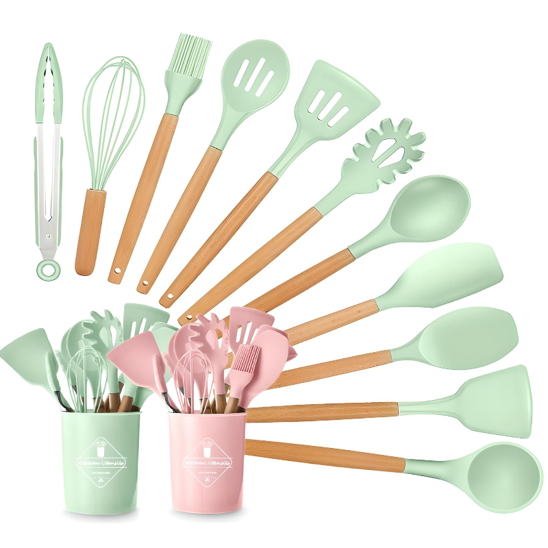 Utensilios Silicona De Cocina Espatulas Brochas Teker 12 Set