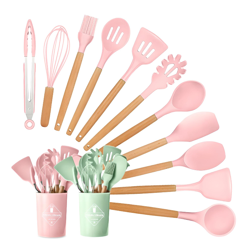 Utensilios Silicona De Cocina Espatulas Brochas Teker 12 Set