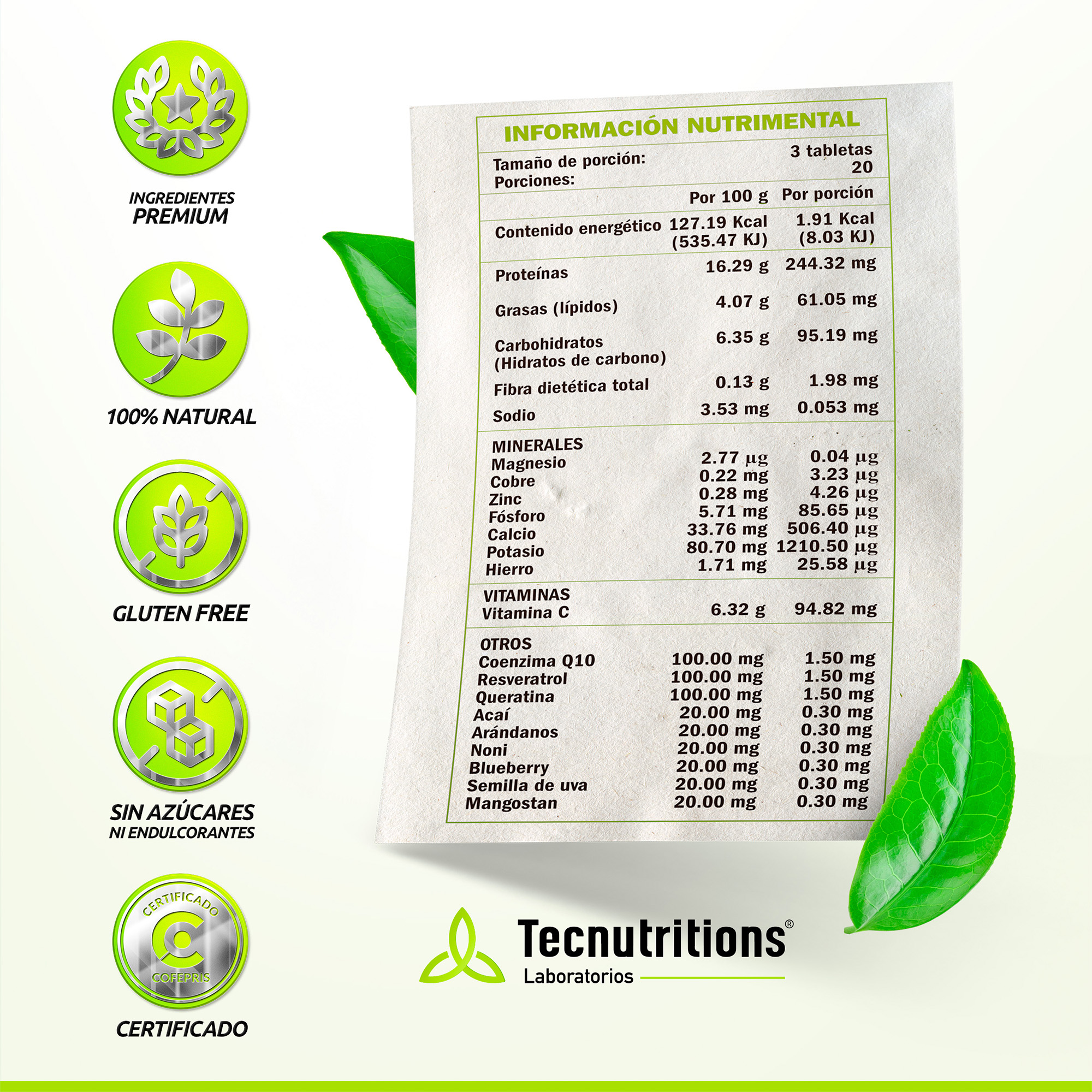 Suplemento Colágeno Hidrolizado, Resveratrol Y Q10 Tecnutritions®