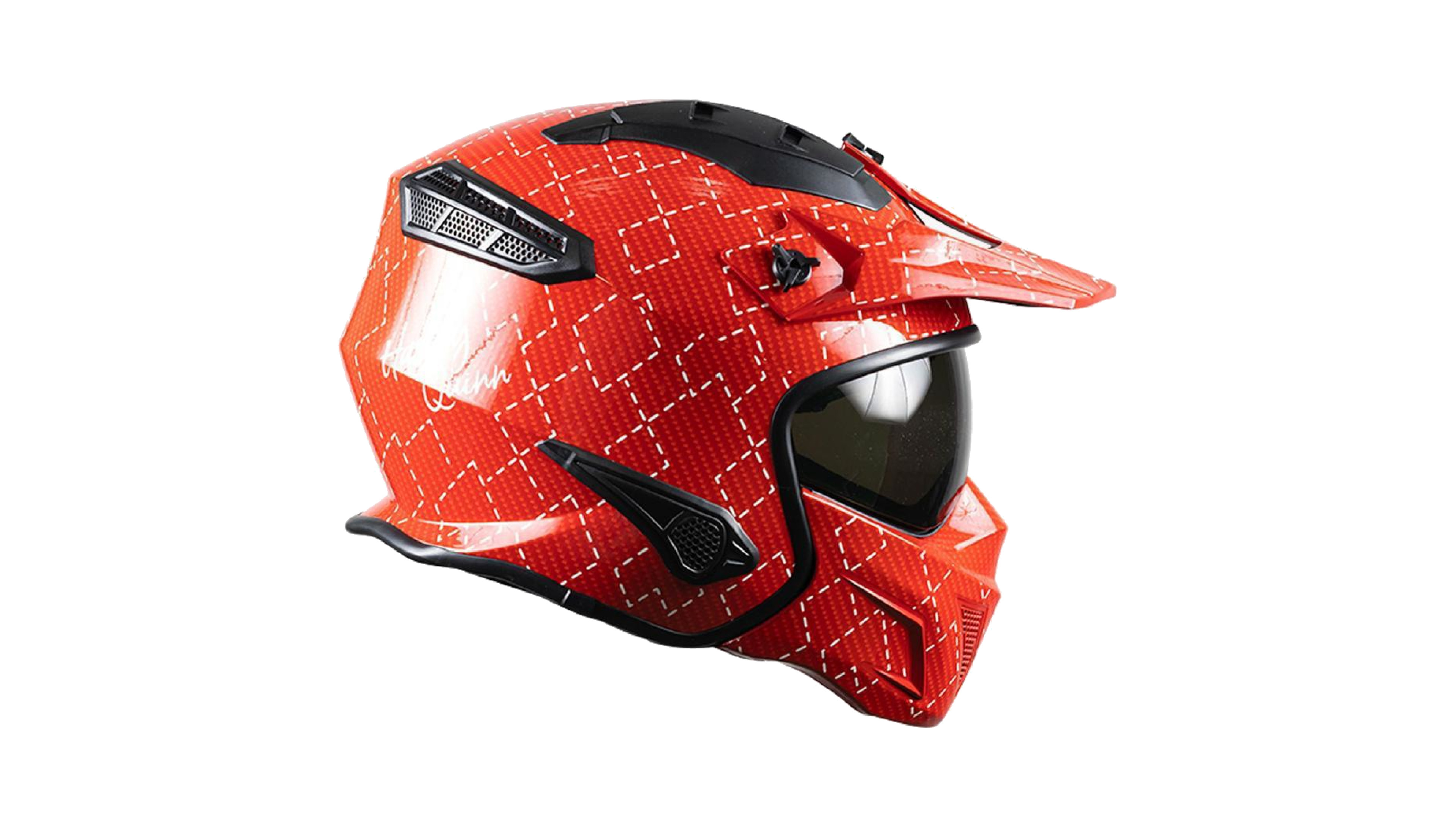 Casco KOV  Harley Quinn Rock-O Modular Rojo para Moto DC Comics Oficial mentonera Desmontable Certificado Dot