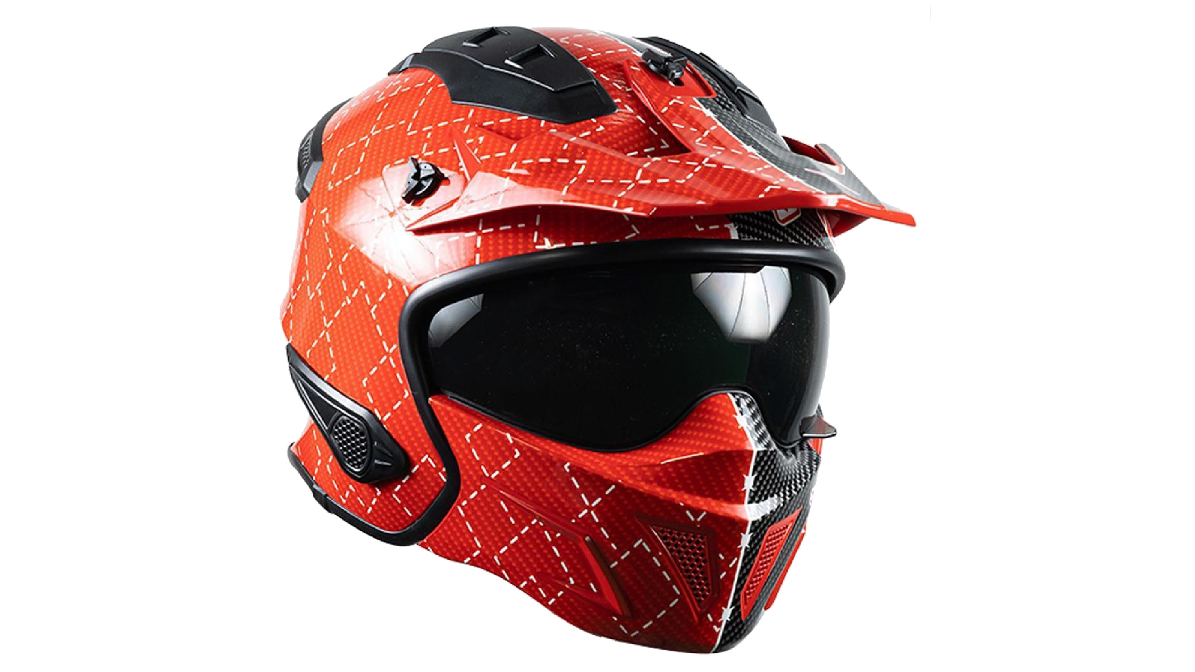 Casco KOV  Harley Quinn Rock-O Modular Rojo para Moto DC Comics Oficial mentonera Desmontable Certificado Dot