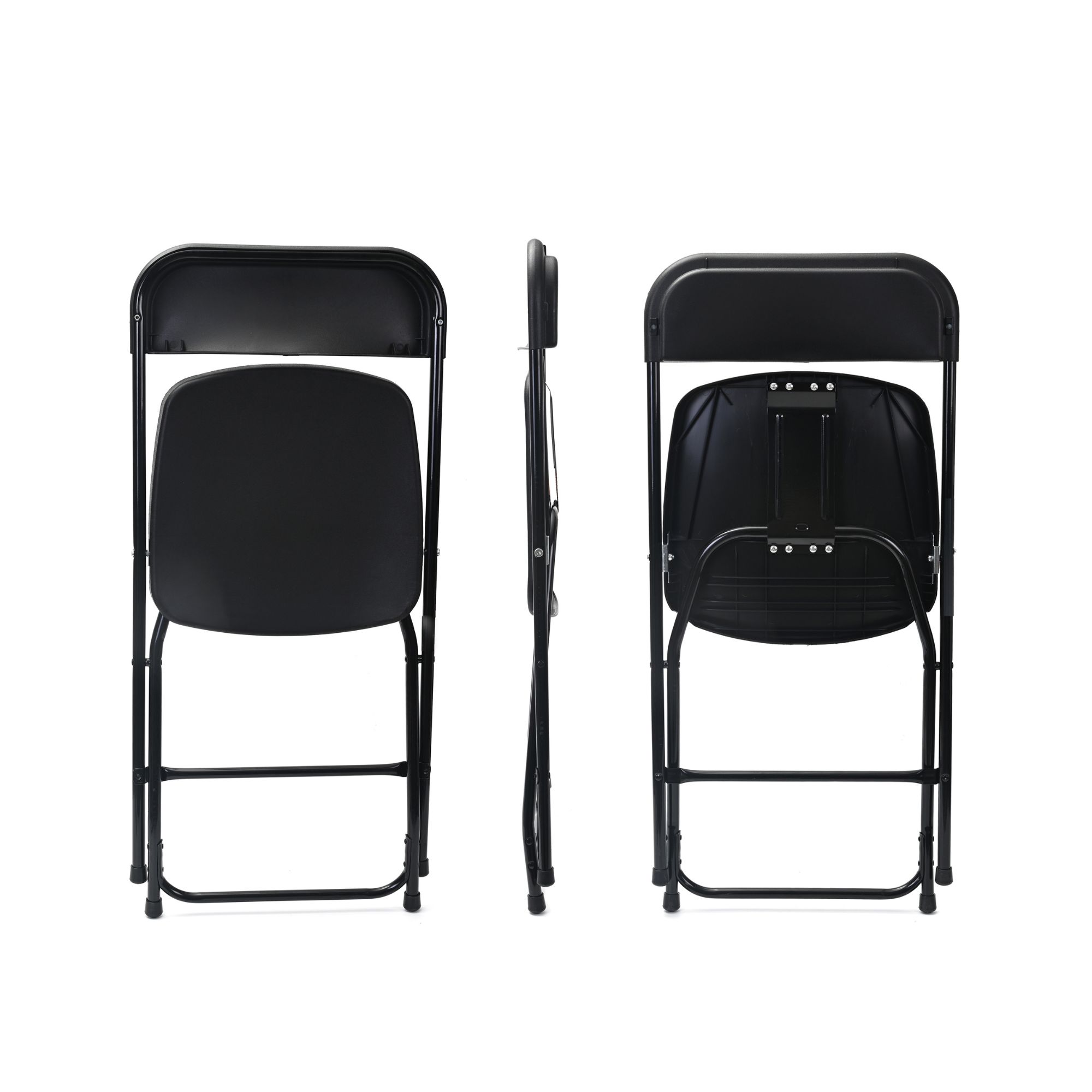 Silla Plegable De Plastico Set de 10Pz Reforzada Alta Densidad Resistente Color Negro