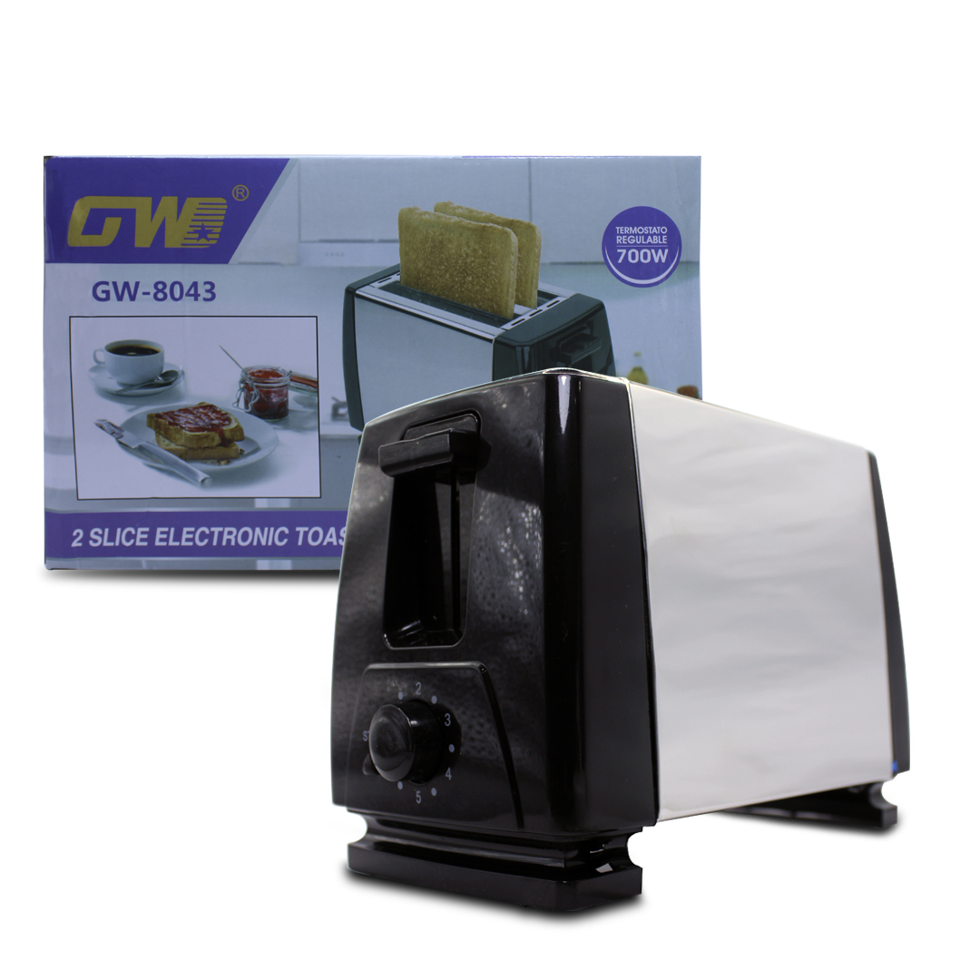 Tostadora Doble ranura De Acero Inoxidable Para El Hogar