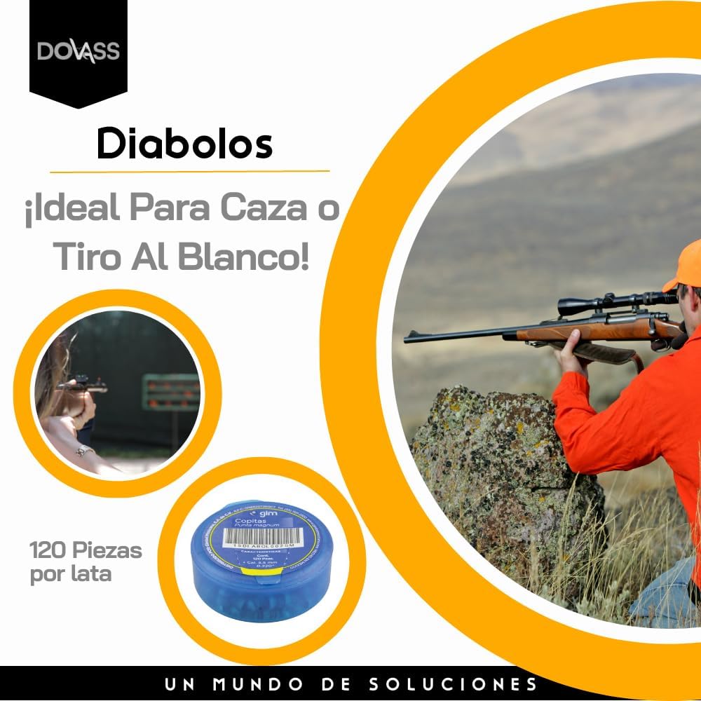 Diabolos Copitas Punta Magnum De Acero Para Rifle De Aire Comprimido Ideal Para Deportes Caza o Tiro Al Blanco Para Aquellos Que Buscan Precisión Y Consistencia En Sus Disparos Calibre 4.5mm