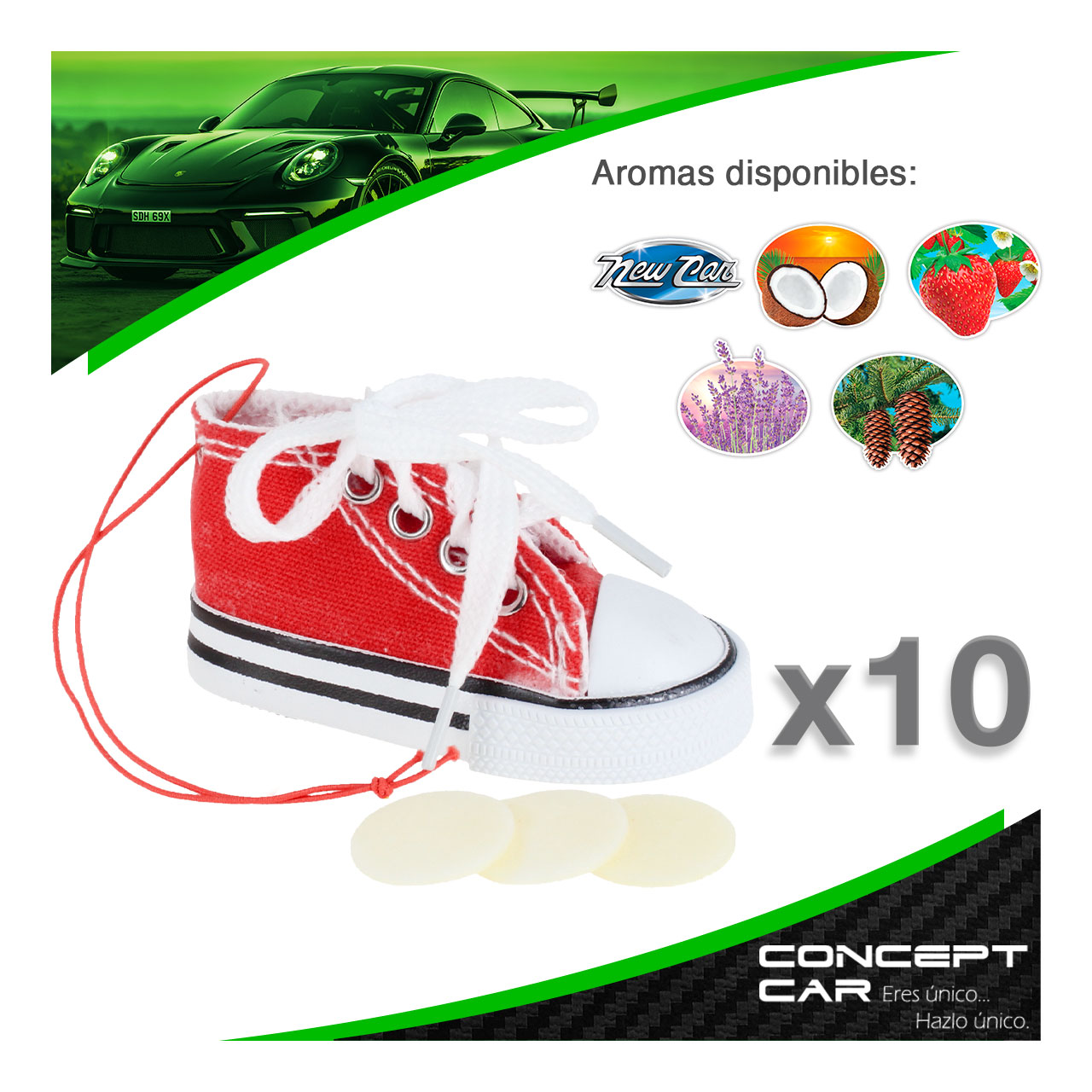 10 Aromatizante Para Auto Hogar Oficina Forma Tenis Aromas