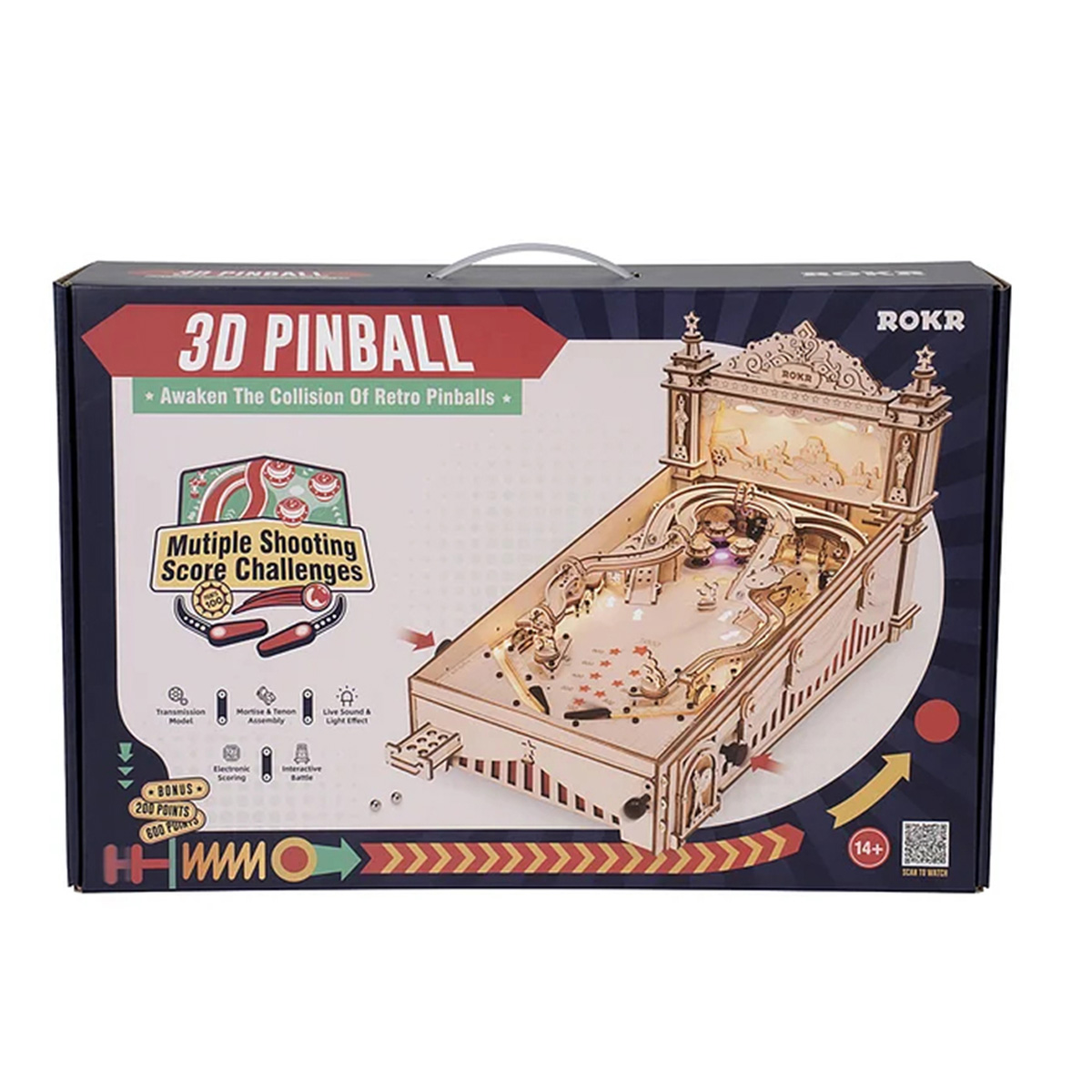 Pinball Machine Rompecabezas 3d Madera Bloques Robotime