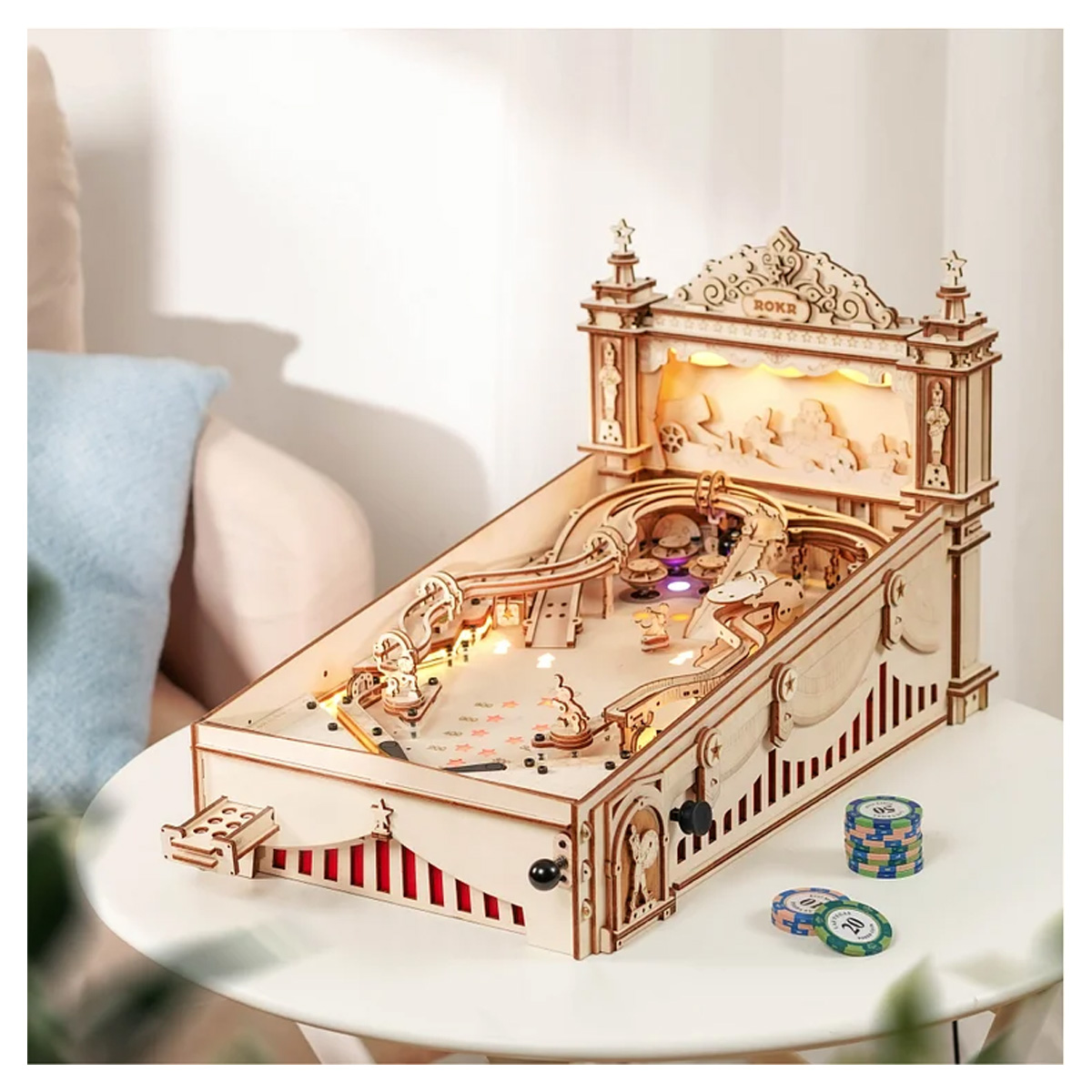 Pinball Machine Rompecabezas 3d Madera Bloques Robotime