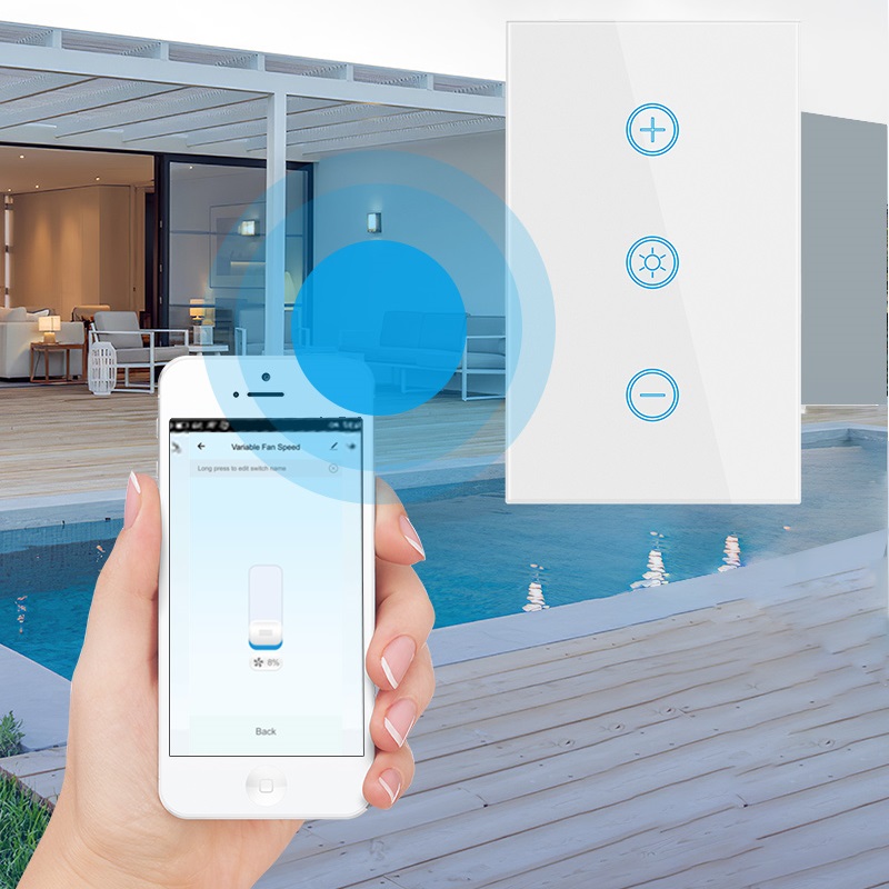 Interruptor Inteligente de Pared para Luces Dimmer con Control de Atenuacion de Luz Mediante su App es Compatible con Alexa y Google Home Master IOT-DIMMER