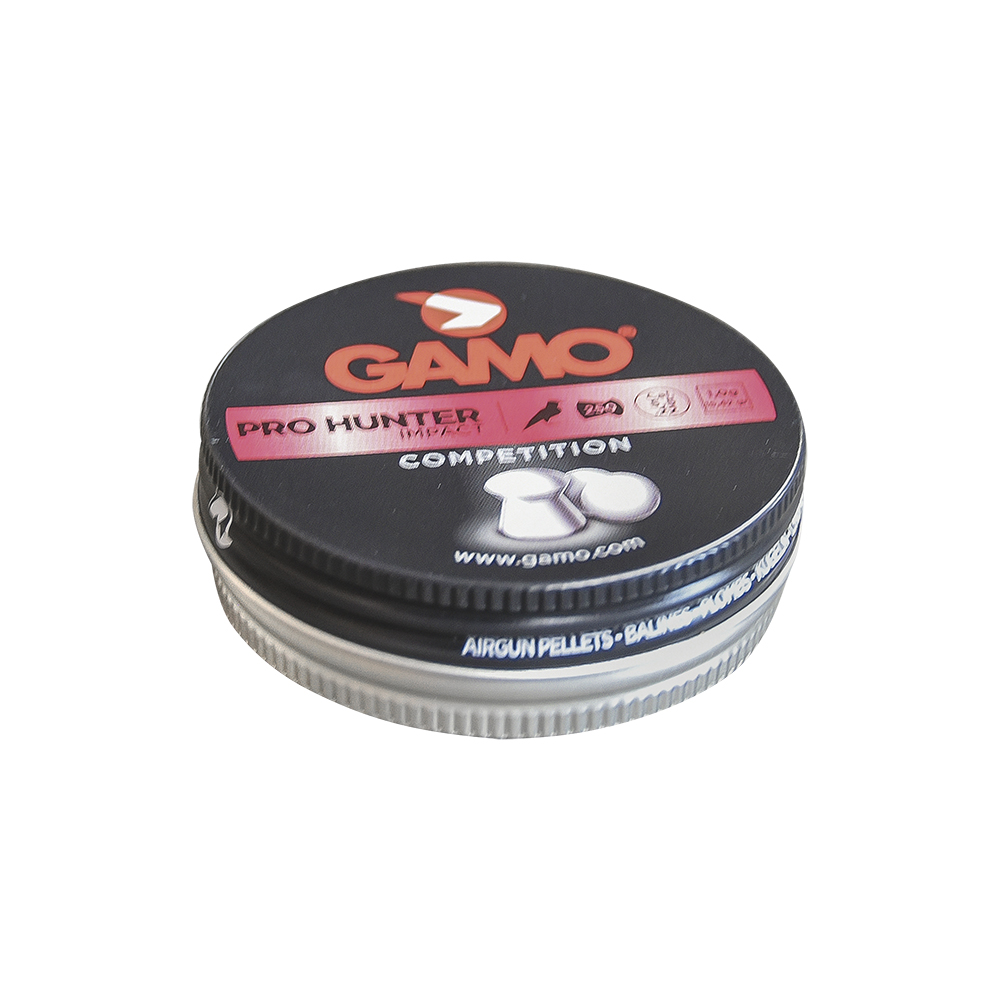 Diabolos Gamo Punta Esferica Pro Hunter Calibre 5.5mm 0.22 Pulgadas Lata De 250 Piezas Cada Una para Rifle De Aire Comprimido para Deportes Caza o Tiro Al Blanco