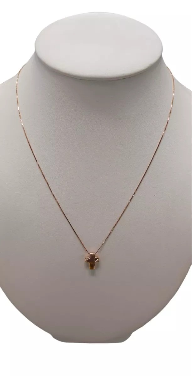 Gargantilla Cruz Inflada Oro 14k + Obsequio