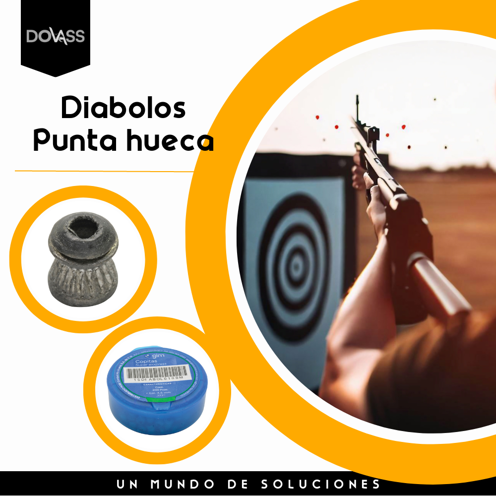 Diabolos Punta hueca Calibre 4.5mm 0.117 Pulgadas Lata De 250 Piezas Cada Una para Rifle De Aire Comprimido para Deportes Caza o Tiro Al Blanco