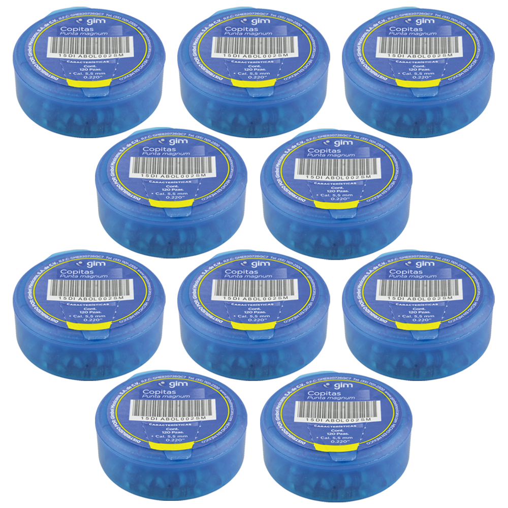 10 Envases Diabolos Punta hueca Calibre 4.5mm 0.117 Pulgadas Lata De 250 Piezas Cada Una para Rifle De Aire Comprimido para Deportes Caza o Tiro Al Blanco