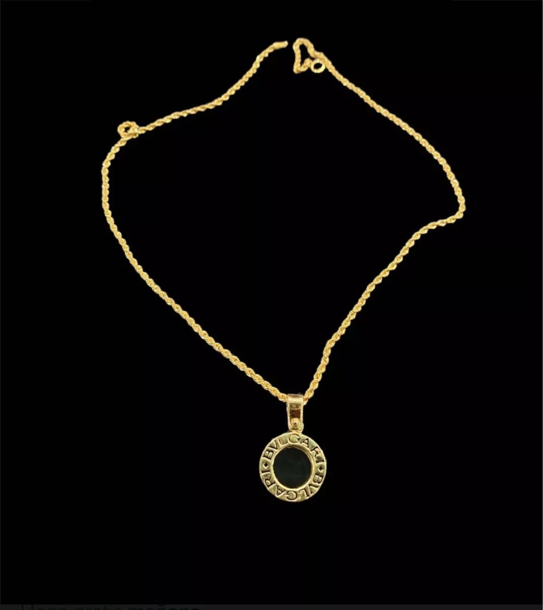 Dije Tipo Bulgari Fondo Negro Oro 14K+ Obsequio