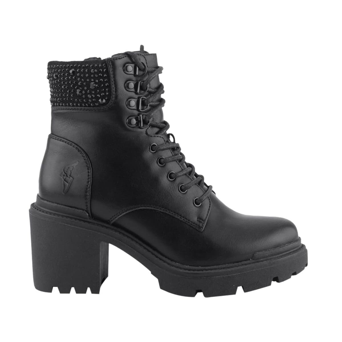 Bota militar Goodyear negra con pedrería y suela track, 1086724