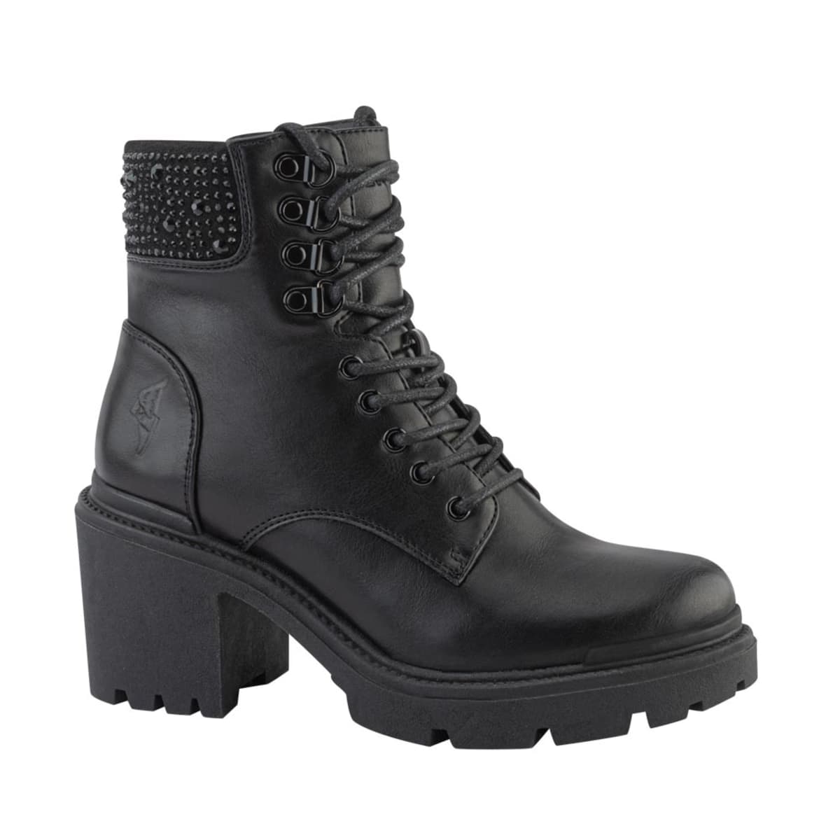 Bota militar Goodyear negra con pedrería y suela track, 1086724