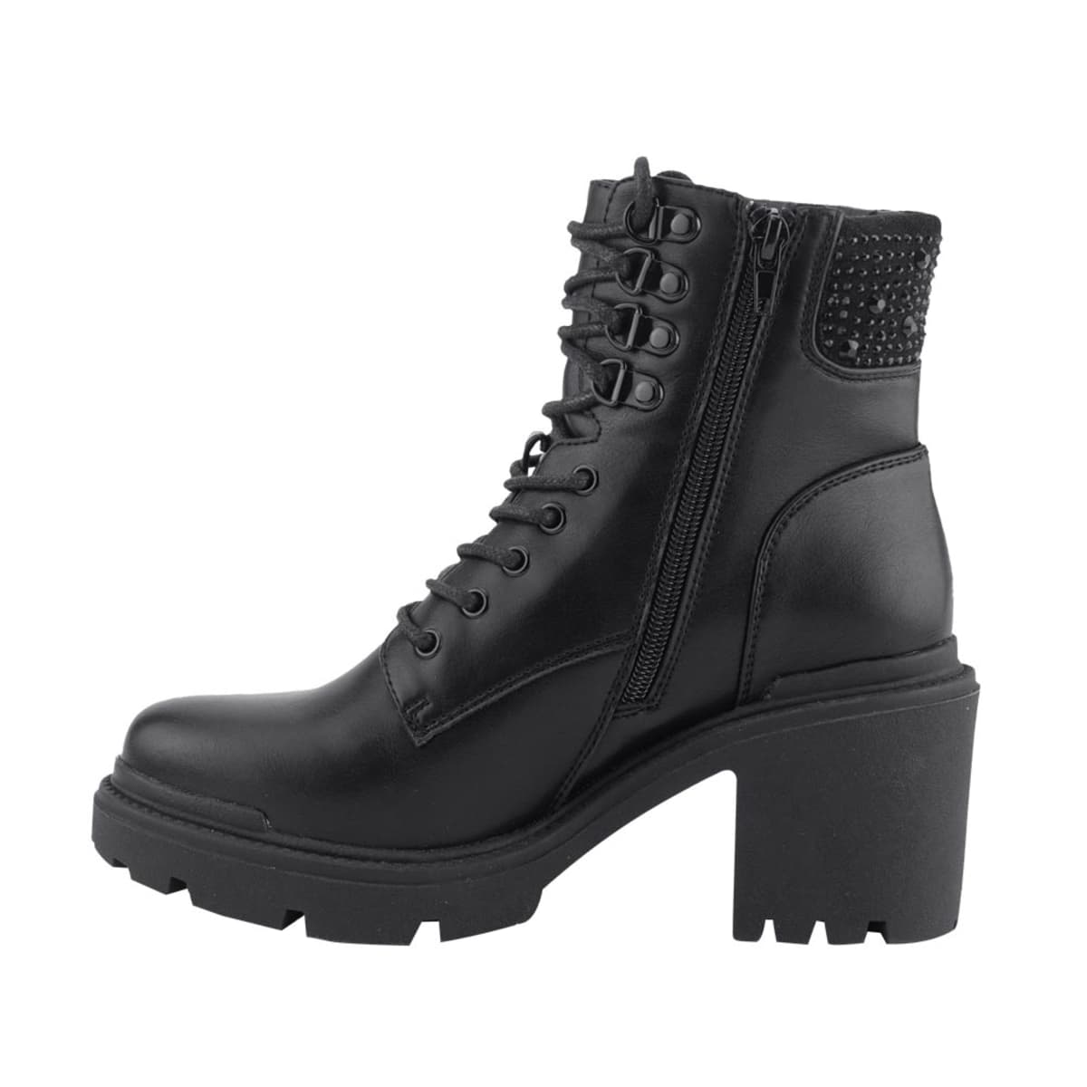 Bota militar Goodyear negra con pedrería y suela track, 1086724