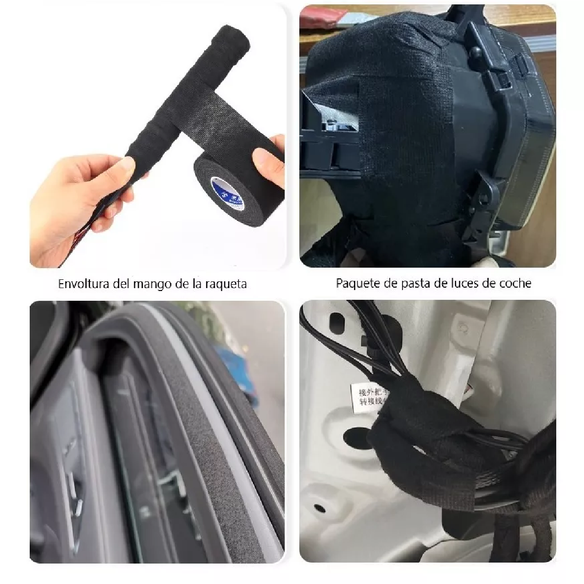 Set 2pcs 30m Cinta Aislar Tela Automotriz